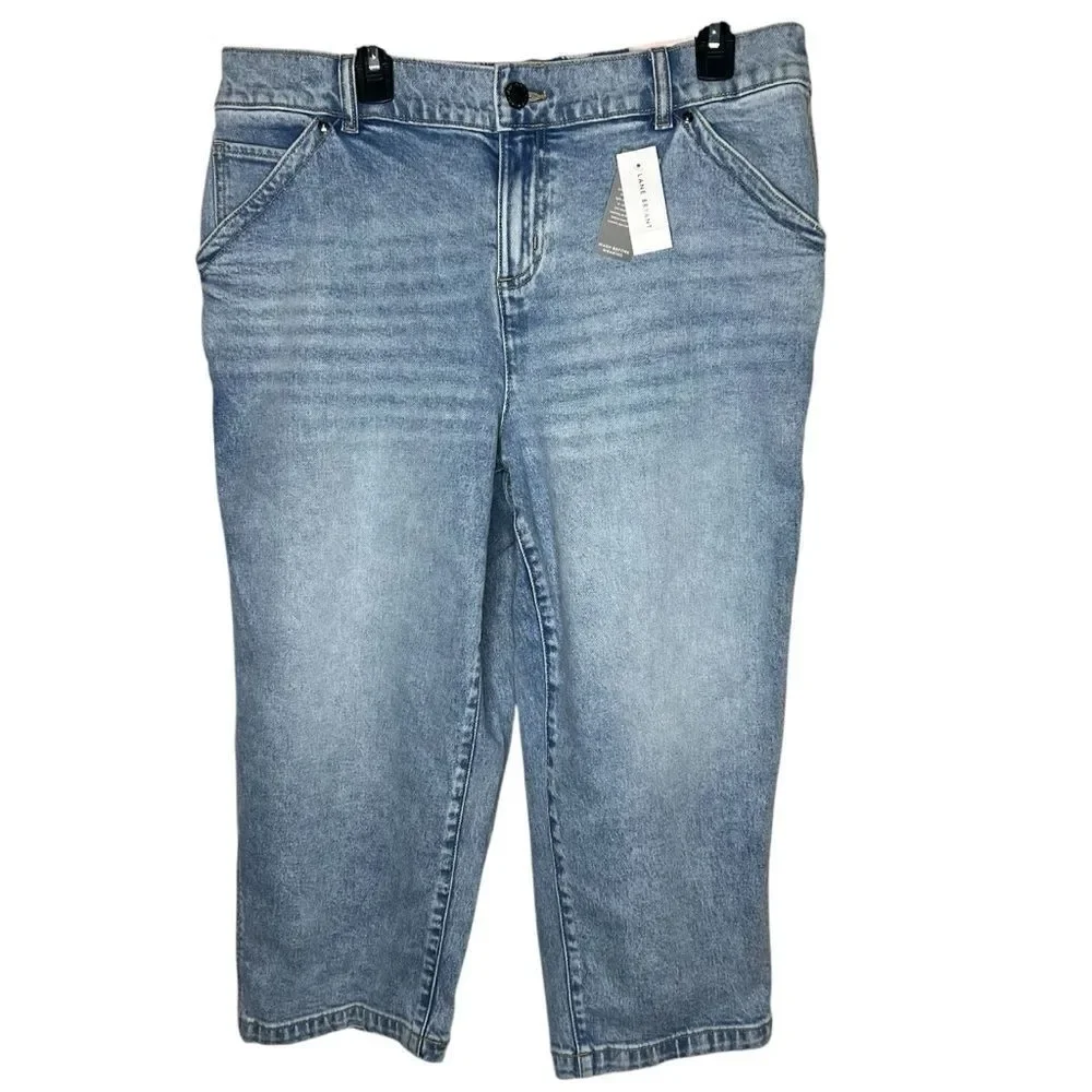 New! Lane Bryant Boyfriend Capri Mid-Rise Light Blue Women’s Plus Jeans Sz 16